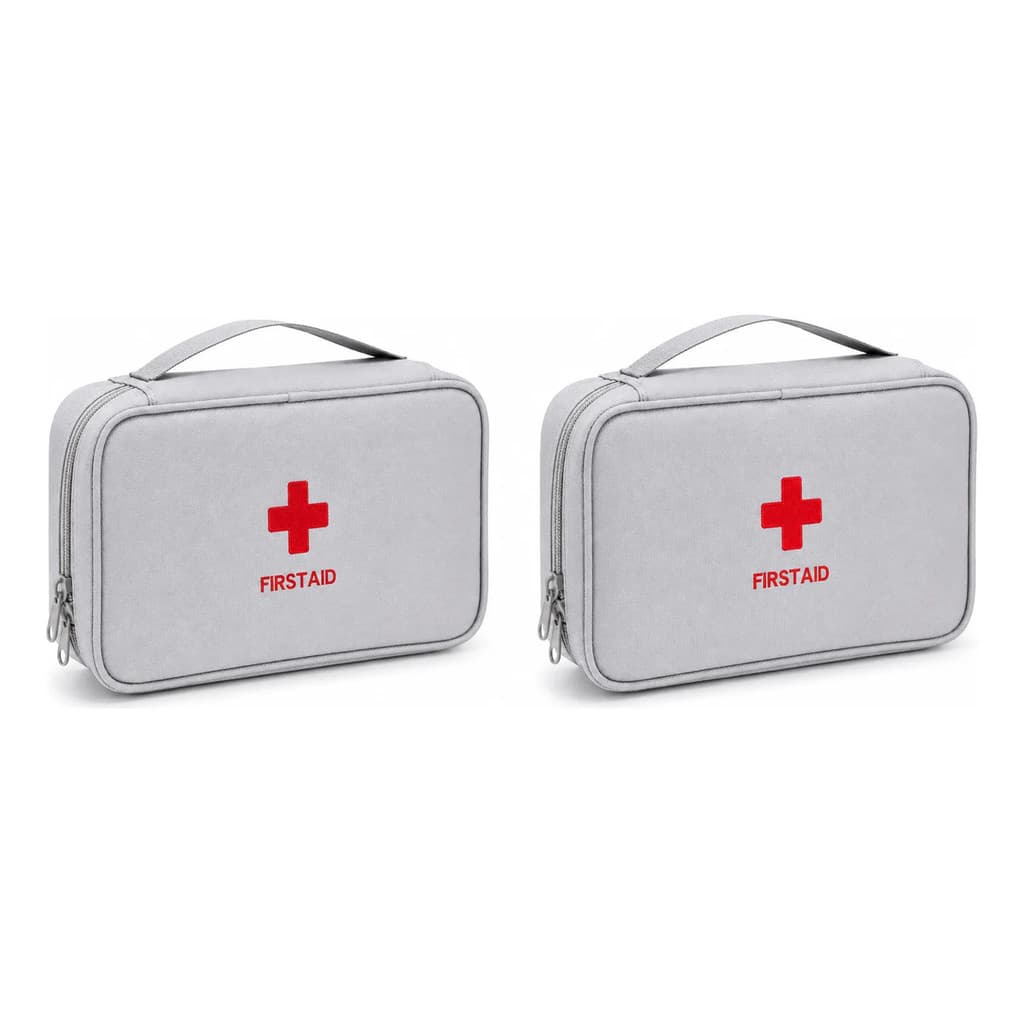 Kit 2 Bolsa Necessaire Multiuso Primeiros Socorros Cinza
