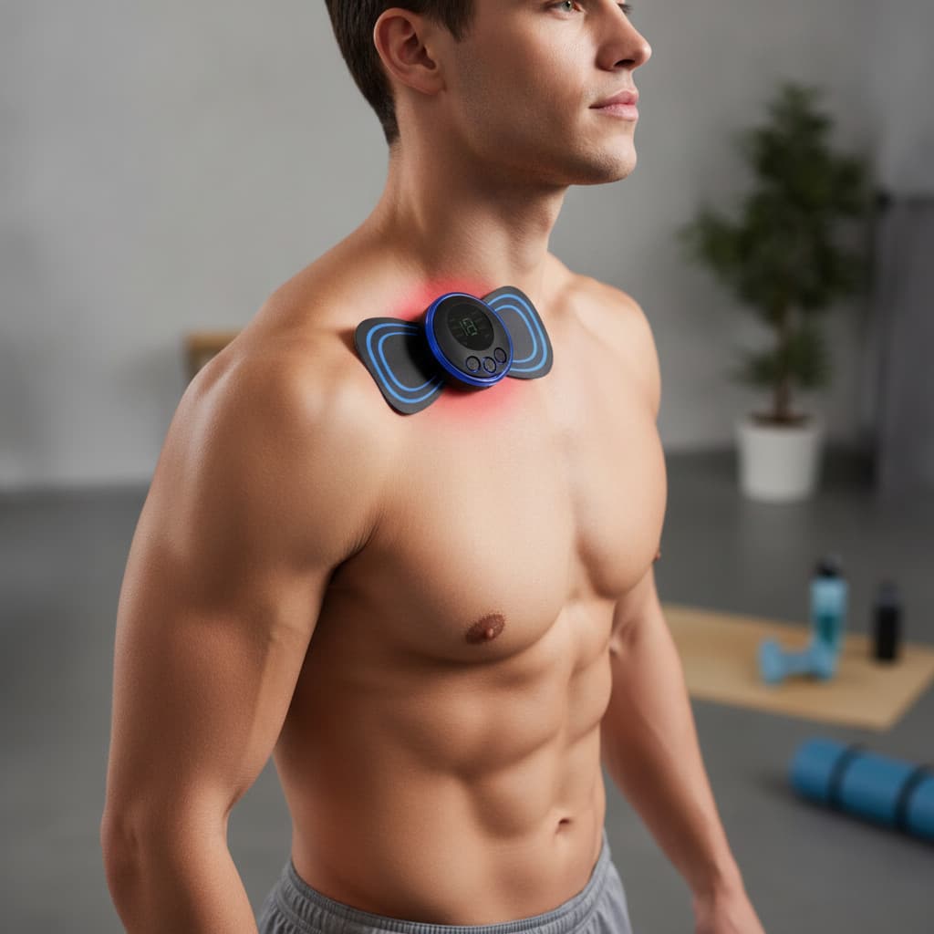 Aparelho Massageador Muscular Compacto Elétrico Recarregável Bivolt | Dor Pescoço Perna Costas