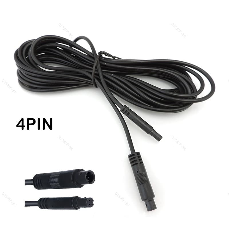 1/2/3/5/6m Macho Para Fêmea Cabo Carro DVR Câmera De Visão Traseira Conector Extensão 4pin 4 Núcleo HD Monitor Veículo F