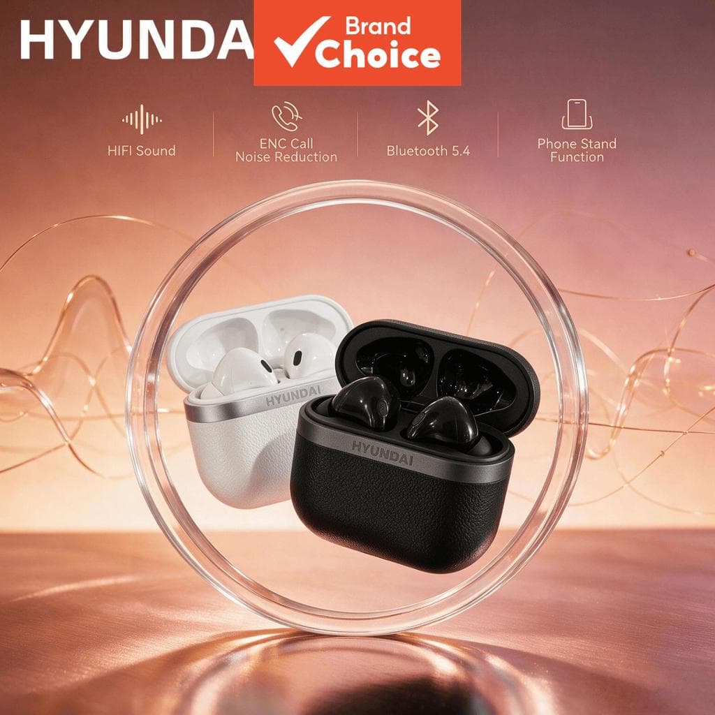 Fones de ouvido HYUNDAI T02Plus, fones de ouvido Bluetooth, suporte para celular integrado, fone de ouvido sem fio,
