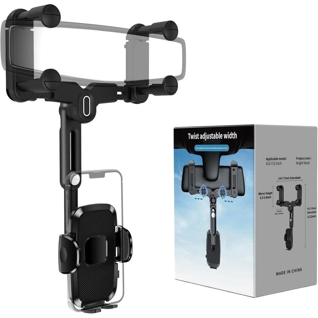 Suporte de Telefone para Carro, Suporte de Telefone para Retrovisor, Suportes de Telefone Rotativos e Retráteis para Seu
