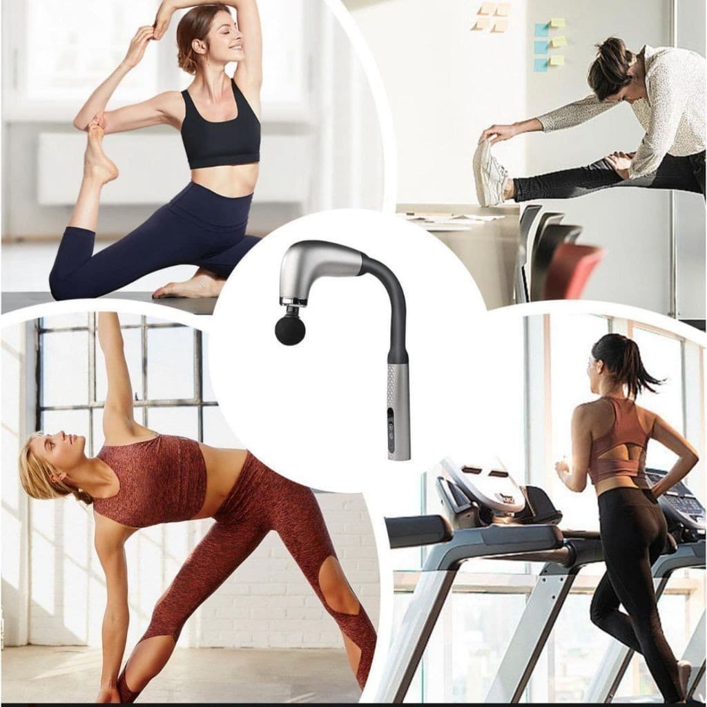 Massageador Muscular Portátil Sem Fio Com 4 Cabeças De Percussão Recarregável Bivolt P.HQ
