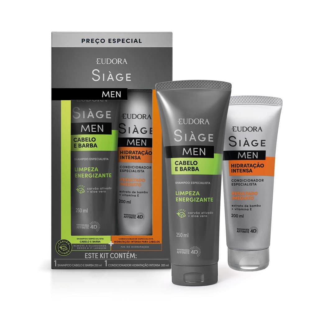 Siàge Men Kit Masculino Shampoo 250ml e Condicionador Hidratante 200ml