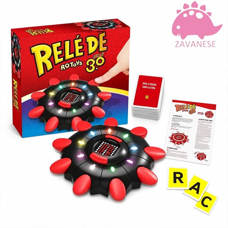 Jogo Relé de Palavras 3.0 - Com Sons e Luzes LED - Jogo de Tabuleiro Eletrônico para Crianças e Família