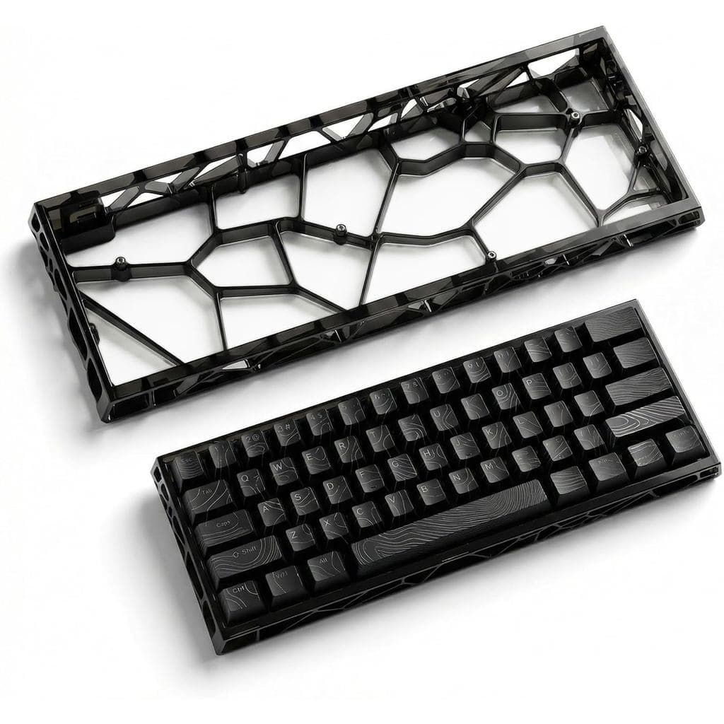 Capa para Teclado 60%, Carcaça de Teclado Mecânico, Carcaça de Teclado em Plástico PC Transparente Compatível com Wootin