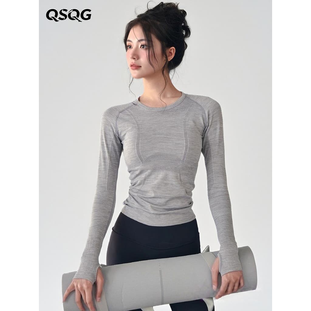Pescoço redondo roupas de Yoga topo feminino sem costura alta elástica roupas de Fitness treinamento profissional Pilate