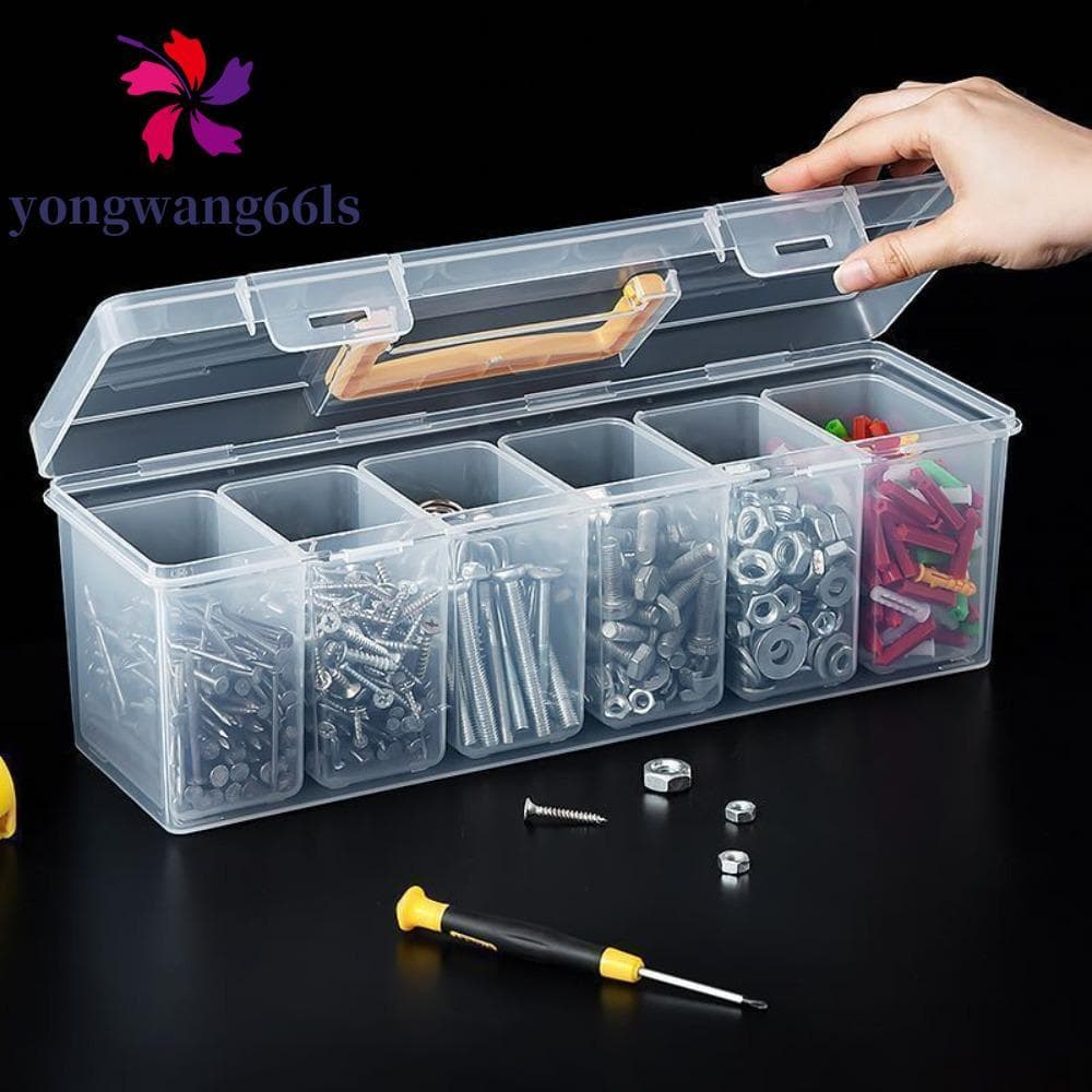 YONGWANG Conjunto De Caixa De Armazenamento De Peças De Ferramentas , 6 Caixas Pequenas , 1 Grande , Organizador Portáti