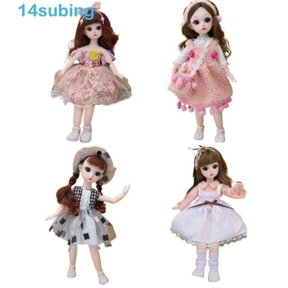 SUBING Bonecas De Bebê De 30 Cm , Boneca Humanóide De Olhos Grandes De Princesa Para Meninas , Vestido Articulado BJD