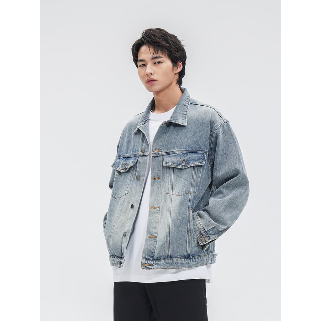 XTOO pesado fricção gradual outono inverno novo estilo jaqueta solta jaqueta Casual carga Denim jaqueta masculina