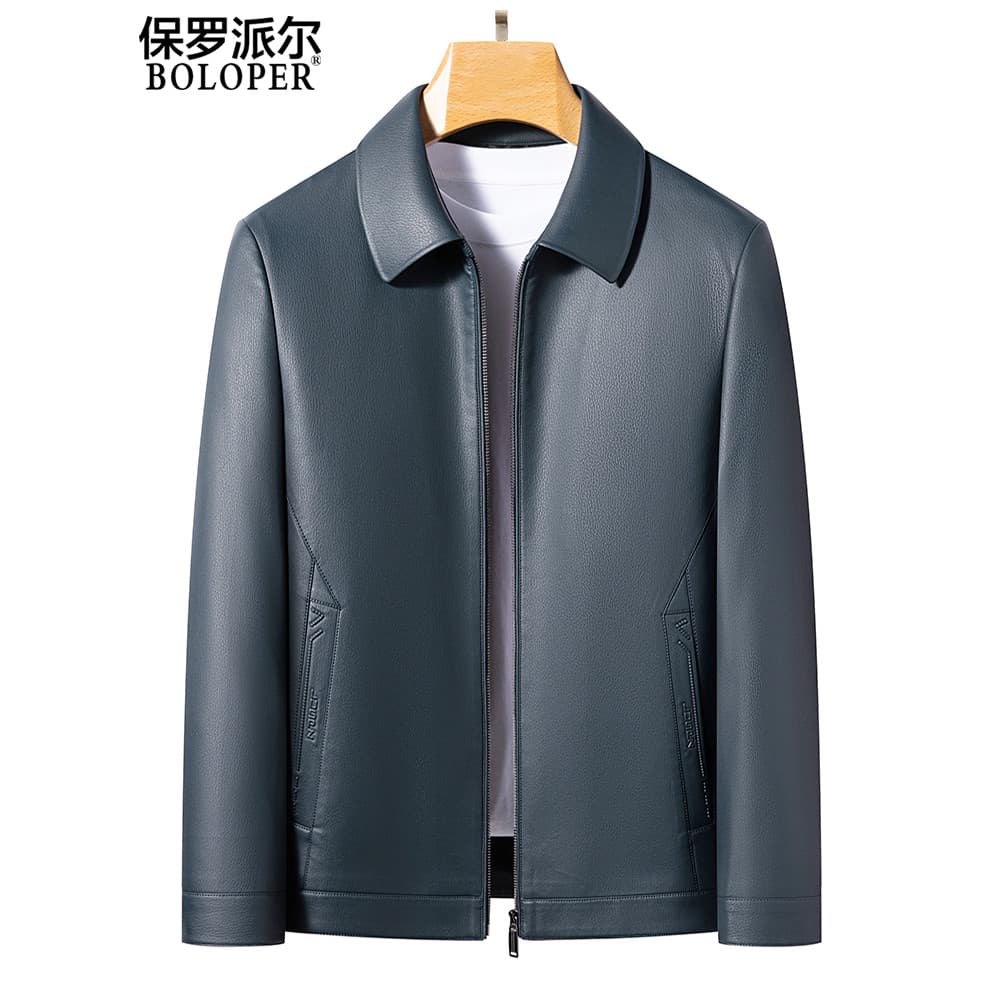 Paul 2026 primavera outono novo estilo jaqueta de couro masculina jaqueta de couro lapela fina jaqueta de couro macio fo