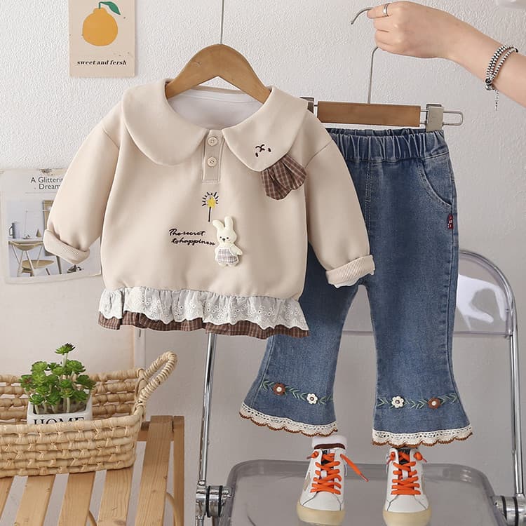Primavera outono meninas terno vestido de um ano 1 bebê menina roupas de manga comprida outono bebê Super linda menina t