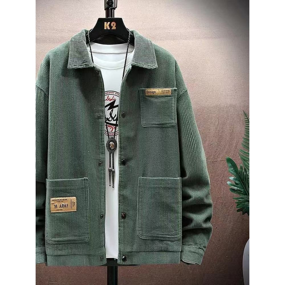 Jaqueta de veludo masculina outono inverno novo estilo juventude moda na moda jaqueta masculina quente Casual veludo top