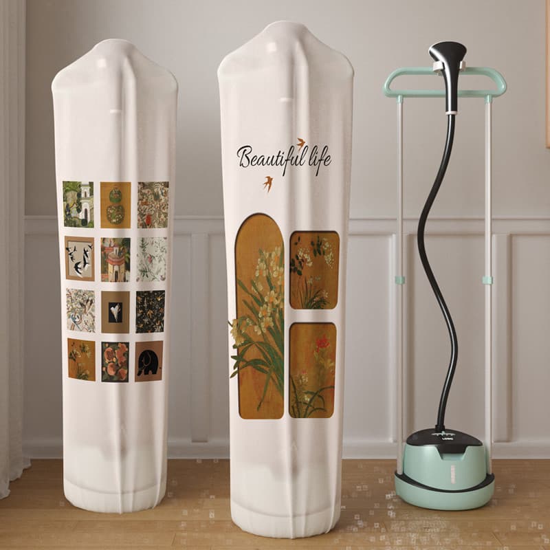 Vaporizador de roupas estilo Medieval, capa Anti-poeira, ferro a vapor doméstico, capa Vertical, haste dupla, máquina de