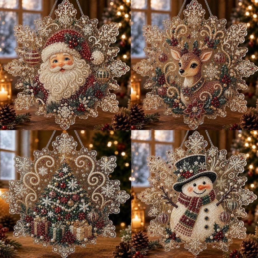 Ornamento De Pintura Diamante MIBEAUTY , Conjunto De Natal De Placa Acrílica 5D , Miçangas