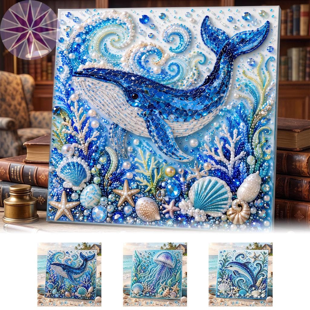 Kit De Pintura De Pérolas Falsas Com Conjunto Completo De Ferramentas Tema Mar Arte Diamante SHOPCYC5854