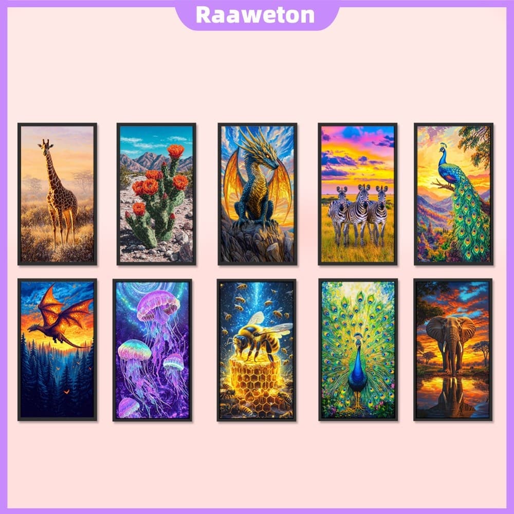 Animal Completo DIY 5D Broca Redonda Diamante Arte Pintura 40 * 70 Cm [Raaaweton.br]