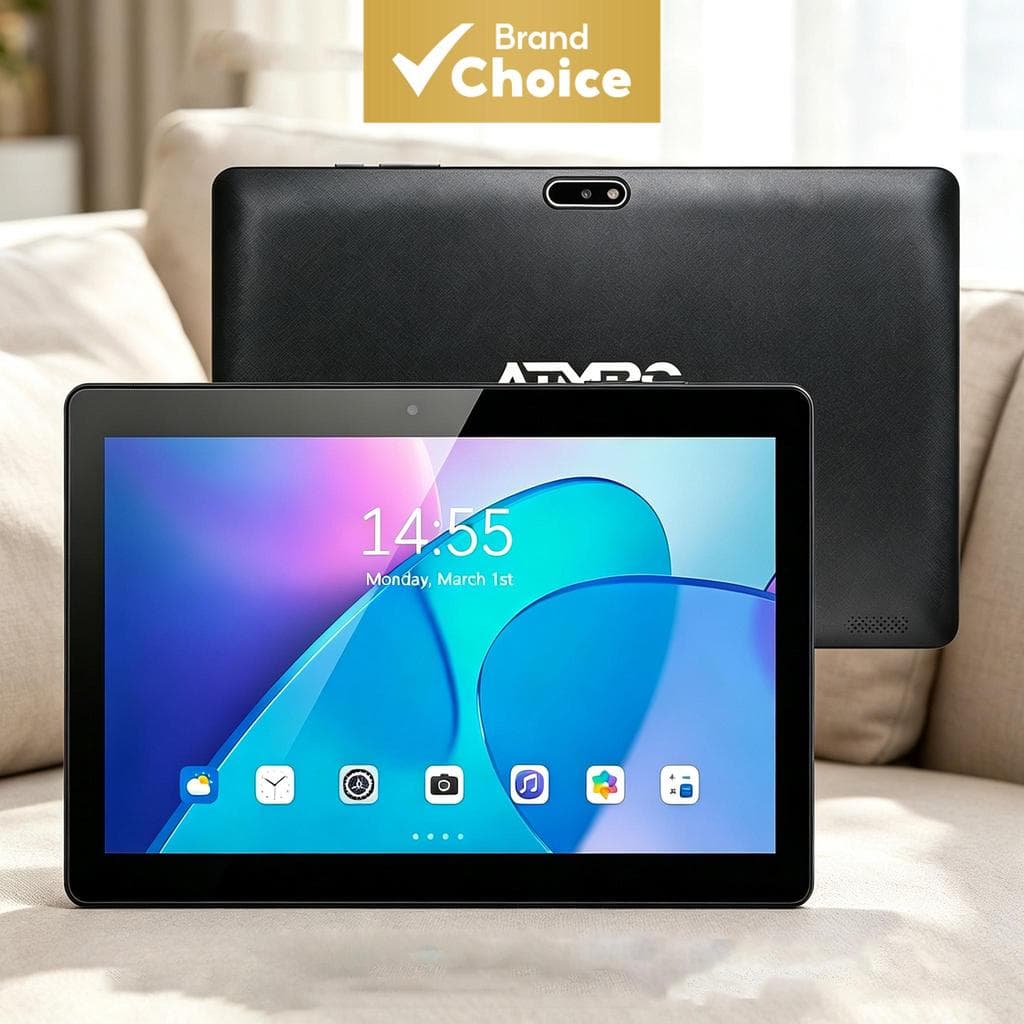 ATMPC tablet Android 14 de 10,1 polegadas, 32 GB de ROM, bateria de 6000 mAh, Bluetooth 5.0, câmeras frontal de 2 MP e