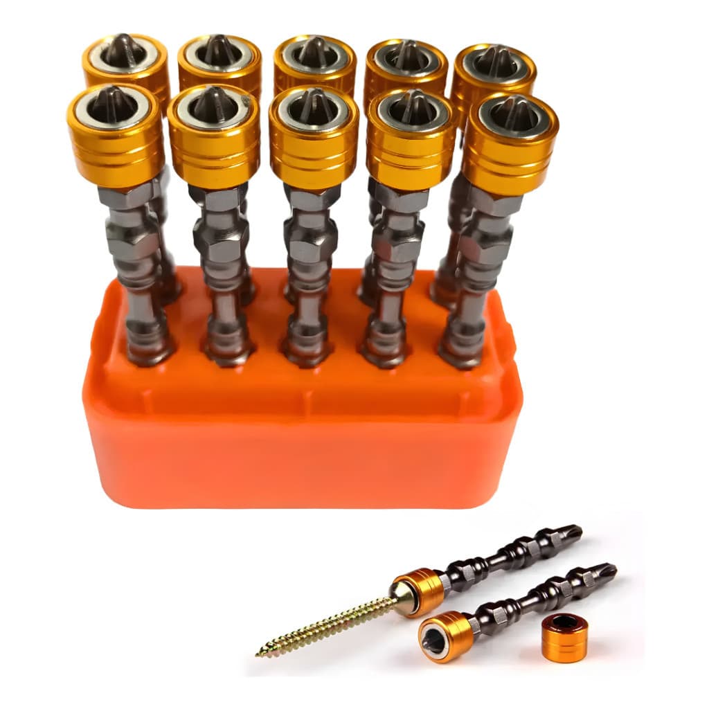 Kit 10 Pçs Bits Ponteira Dupla Magnetica para Furadeira Parafusadeira Aço S2 Extensos com Estojo