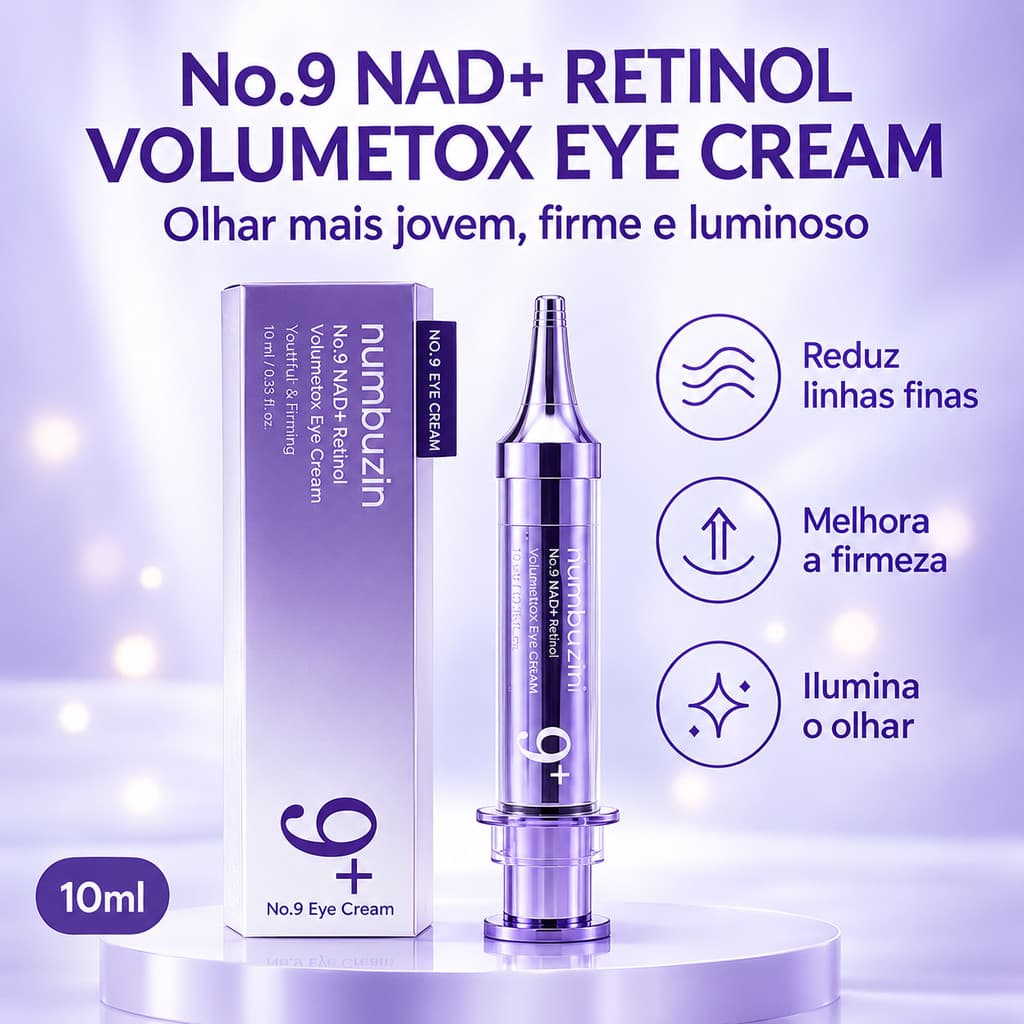 Numbuzin No.9 Eye Cream 10ml | Creme para Olhos com Retinol e NAD+ | Creme Anti-idade para Área dos Olhos