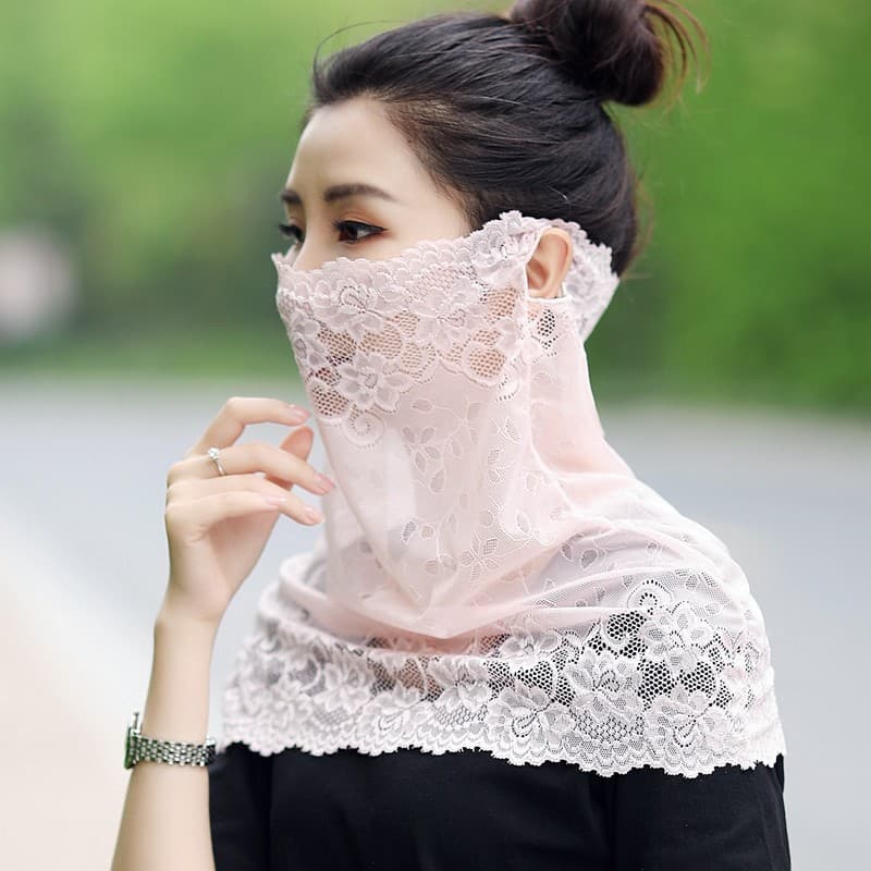 Protetor solar de verão máscara facial estilo fino capa proteção facial pescoço pescoço véu de seda gelo lenço facial fe