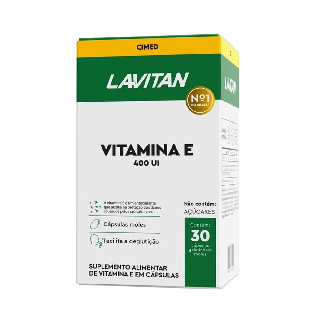 Lavitan Vitamina E 400ui Suplemento - 30 Caps - Cimed