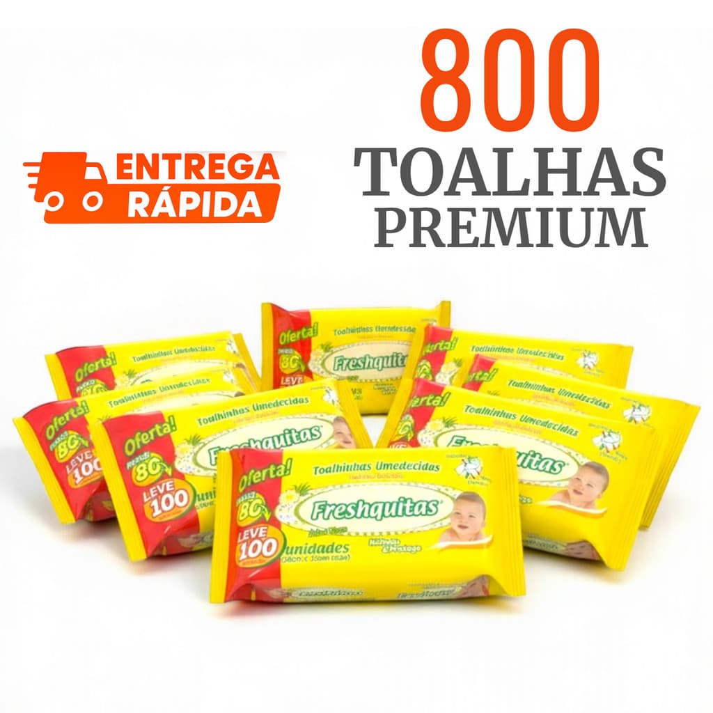 Kit 800 Toalhas Umedecidas Lencinho Bebe Lenço Umidecido Menina e Menino Promoção