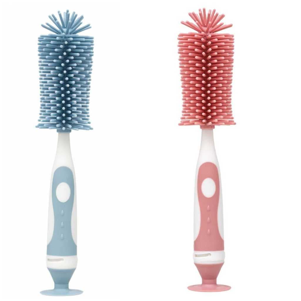 Escova Para Lavar Mamadeira e Bico Buba Em Silicone Higiene Enxoval Bebê