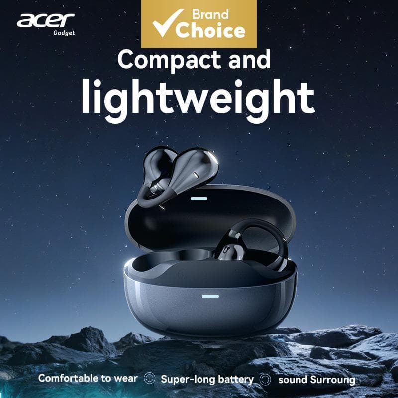Fones de ouvido Acer OHR629, fones Bluetooth sem fio tipo C, com microfone, fone de ouvido com bateria de 40 mAh, fone