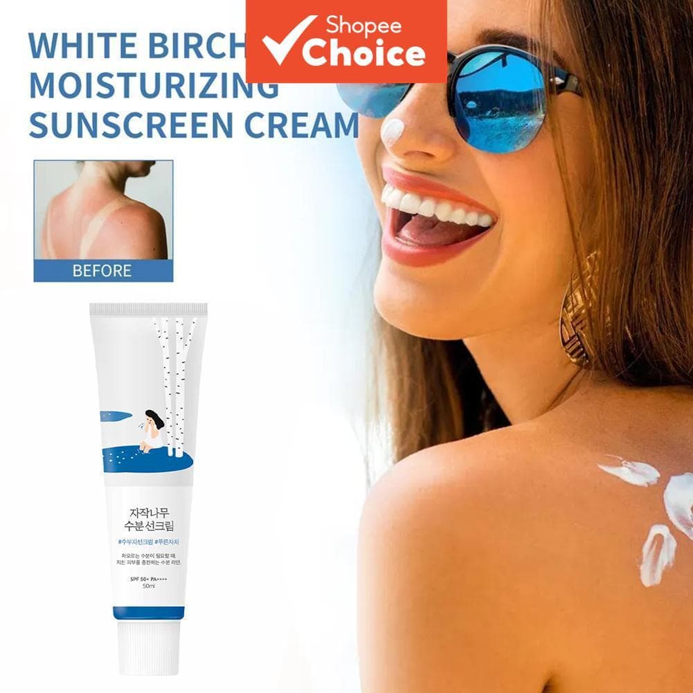  Protetor solar para o rosto FPS 50+ PA++++ Creme solar de proteção UV forte hidratante de suco de bétula para cuidados