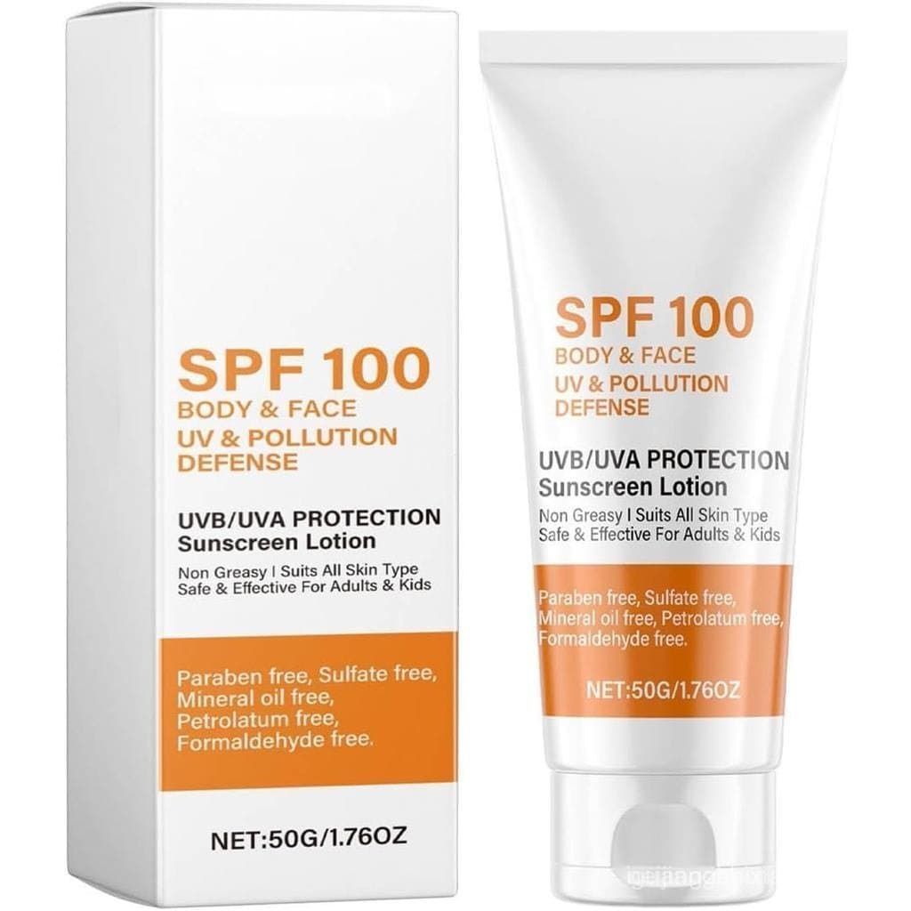 Protetor Solar SPF 100, Protetor Solar Facial, Hidratante à Prova d'Água com SPF 100, Proteção UVB/UVA, Protetor Solar F