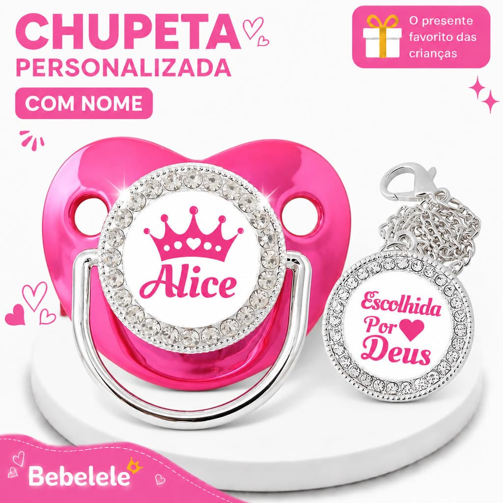 Chupeta para bebês com nome personalizado do bebê, chupeta de silicone BPA Free &M4FF