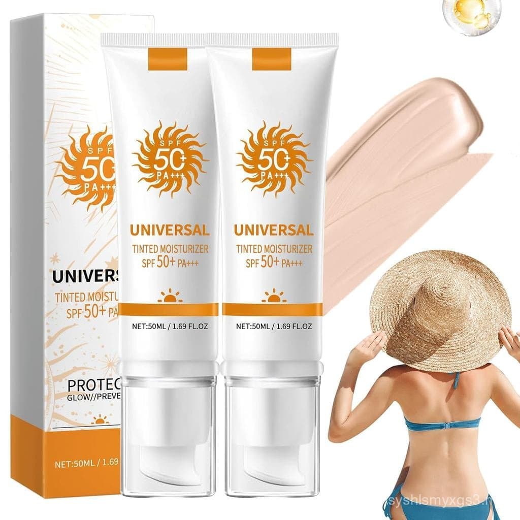 Protetor solar facial colorido FPS 50 Protetor solar colorido Universal, protetor solar facial hidratante, essência de p
