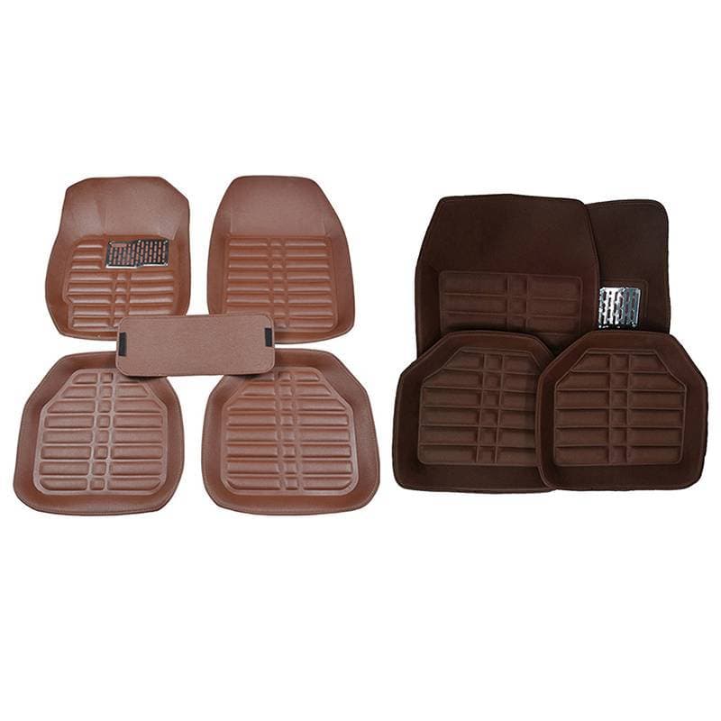 [B & H] 5 Peças Tapetes Automotivos Para Pés Estilo De Carro Espanador Conjunto Completo Premium Tapete De Couro Acessór