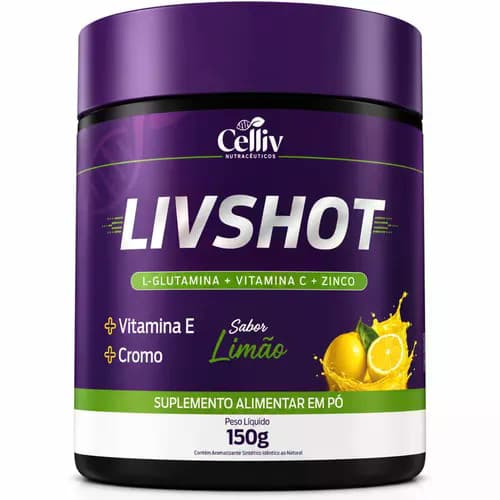 Livshot L-glutamina Vitamina C Zinco Vitamina E Cromo Suplemento Pó 