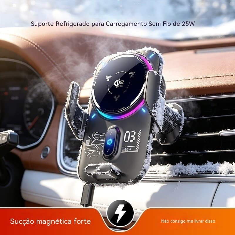 Carregador Sem Fio Magnético para Carro Qi2.2 25W, Suporte para Telefone com Refrigeração por Semicondutores, Suporte de