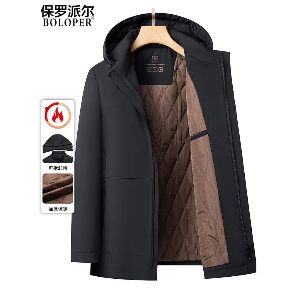 Paul High-End jaqueta acolchoada masculina jaqueta de inverno jaqueta acolchoada Casual 2026 novo estilo com capuz negóc