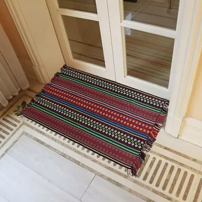 [Novo produto] Tapete de linho de algodão tecido Tapete de sala de estar lavável à máquina Tapete antiderrapante antider