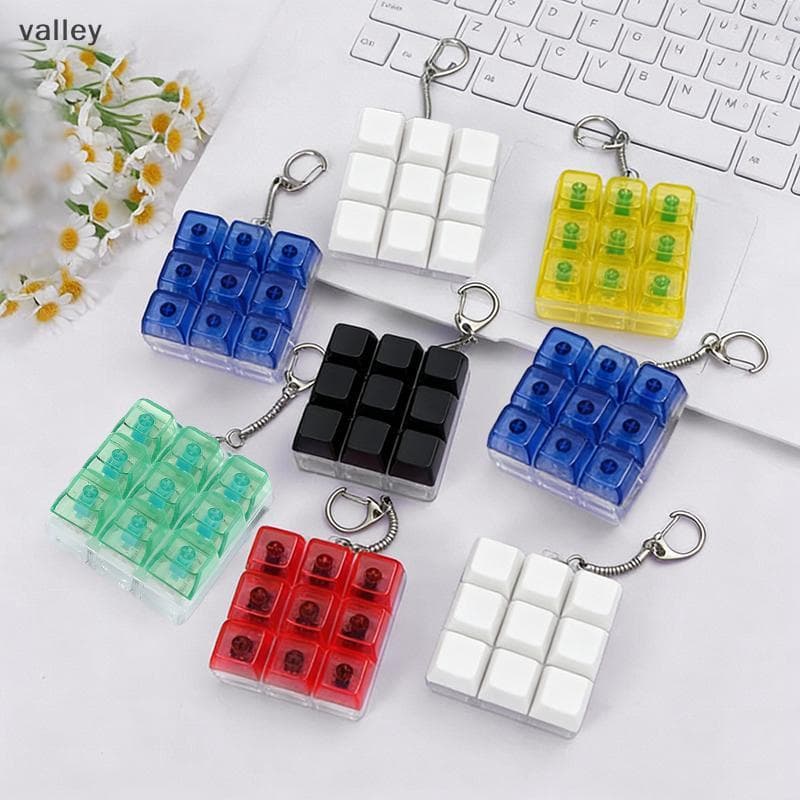 [VLY] 9 Teclas Mecânico Teclado Eixo Tester Teclados De Dedo Brinquedo Chave Alívio Do Estresse Botão Fidget Brinquedos 
