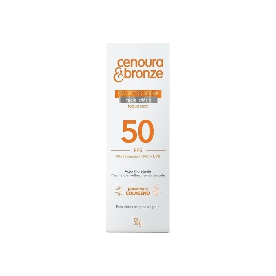 Protetor Solar Facial Toque Seco FPS50 Cenoura &amp; Bronze - 50g