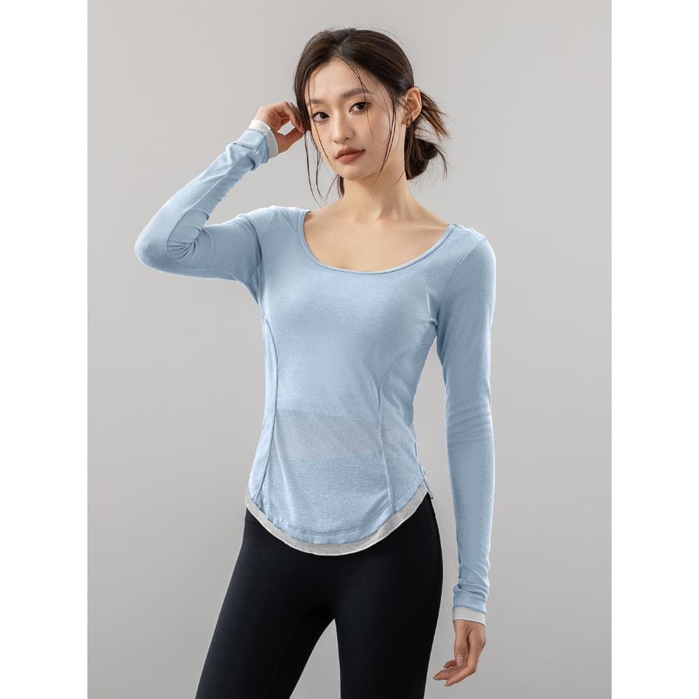 Novo estilo recomendado High-End roupas de Yoga de manga comprida bonito solto roupas de Fitness feminino 2026 novo esti