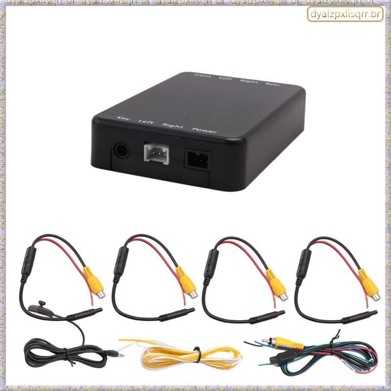 [Fsp] Sistema De Interruptor De Câmeras De 4 Vias 360 View Caixa De Controle De Câmera De Carro Para Frontal Traseira Ba