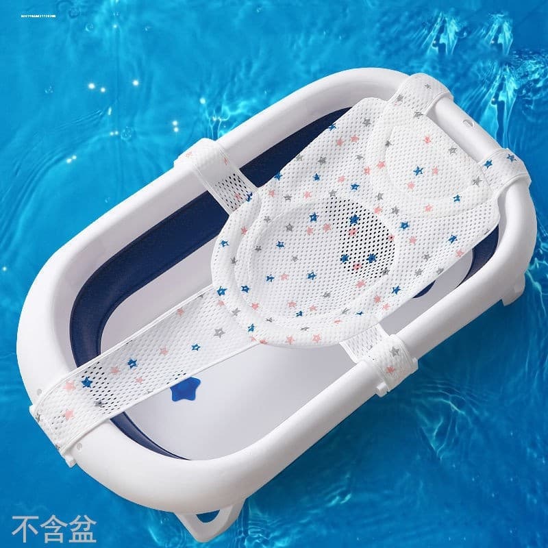 Tapete de banho para bebês, suporte reclinável, rede de banho para bebês recém-nascidos, bolso, assento para banheira, b