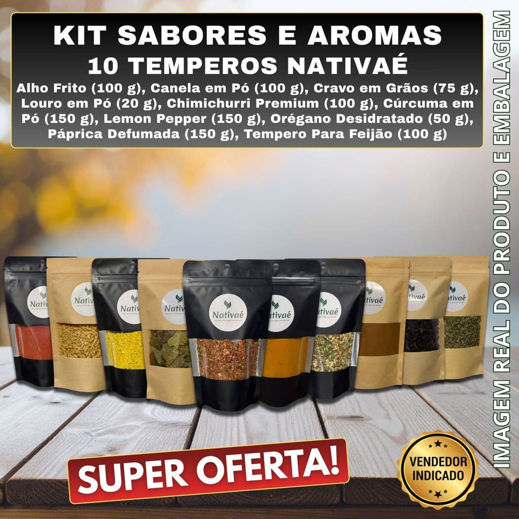 Kit 10 Temperos Nativaé Sabores e Aromas | Especiarias e Temperos 1,1kg