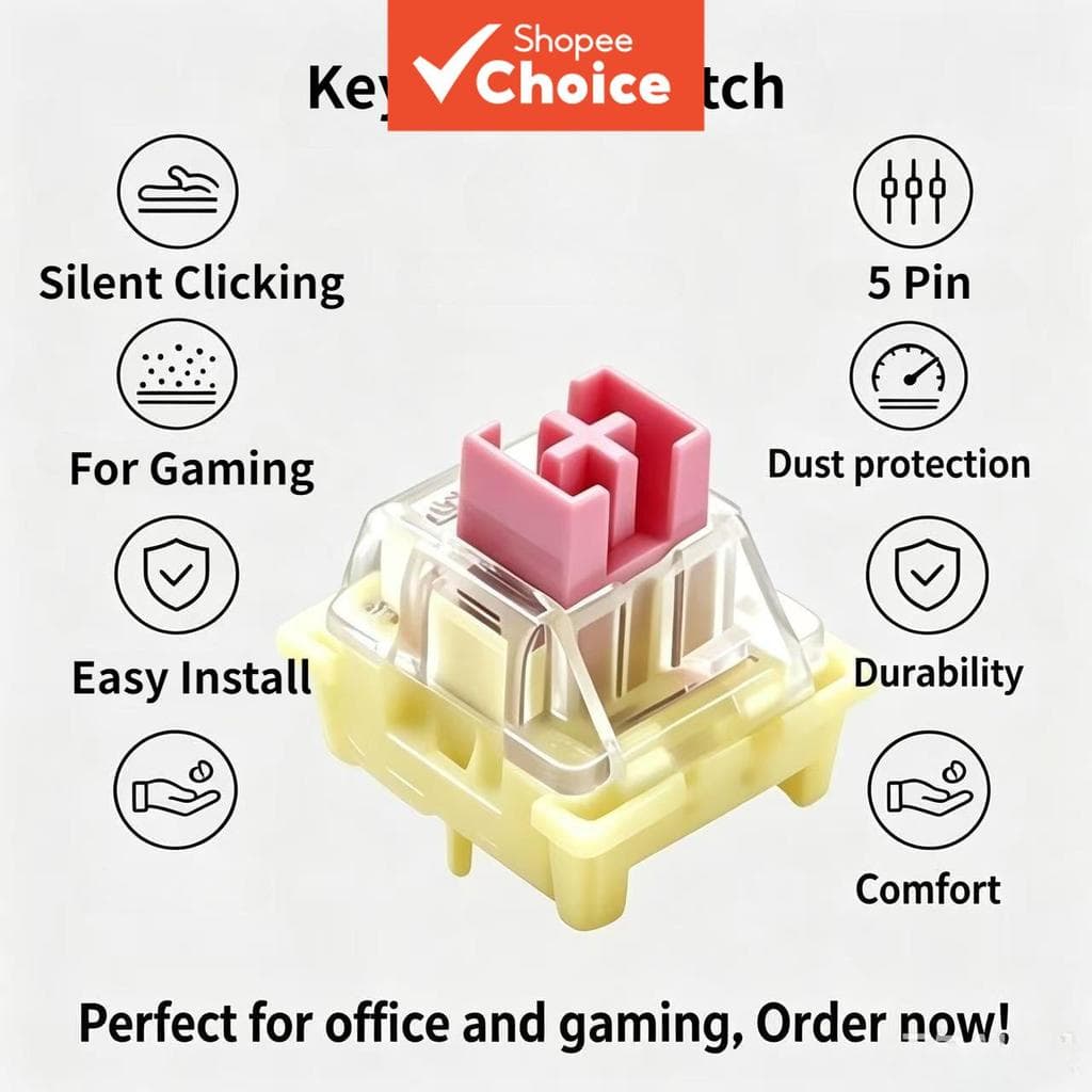 Interruptores de Teclado para 3D Toy 50 unidades/100 unidades Rosa Teclado Mecânico DIY Troca a quente Haste em Cruz Som