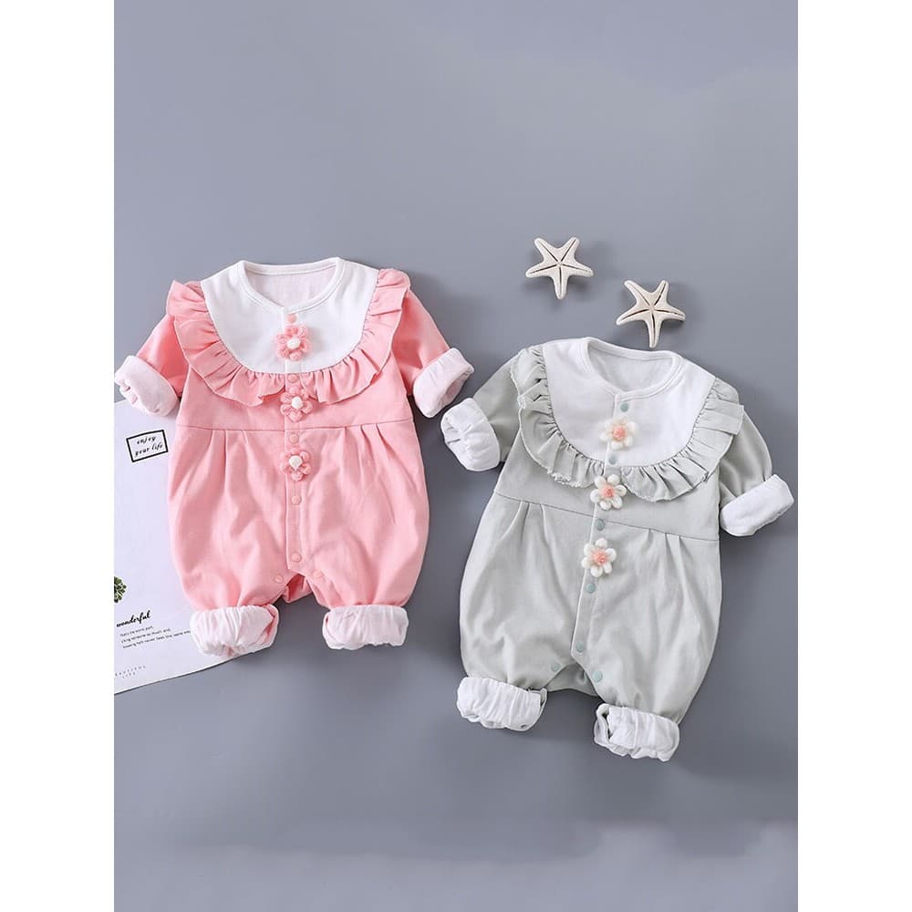 Outubro roupas de bebê menina macacão primavera outono princesa menina bebê outono macacão duplo desossado roupas de mês