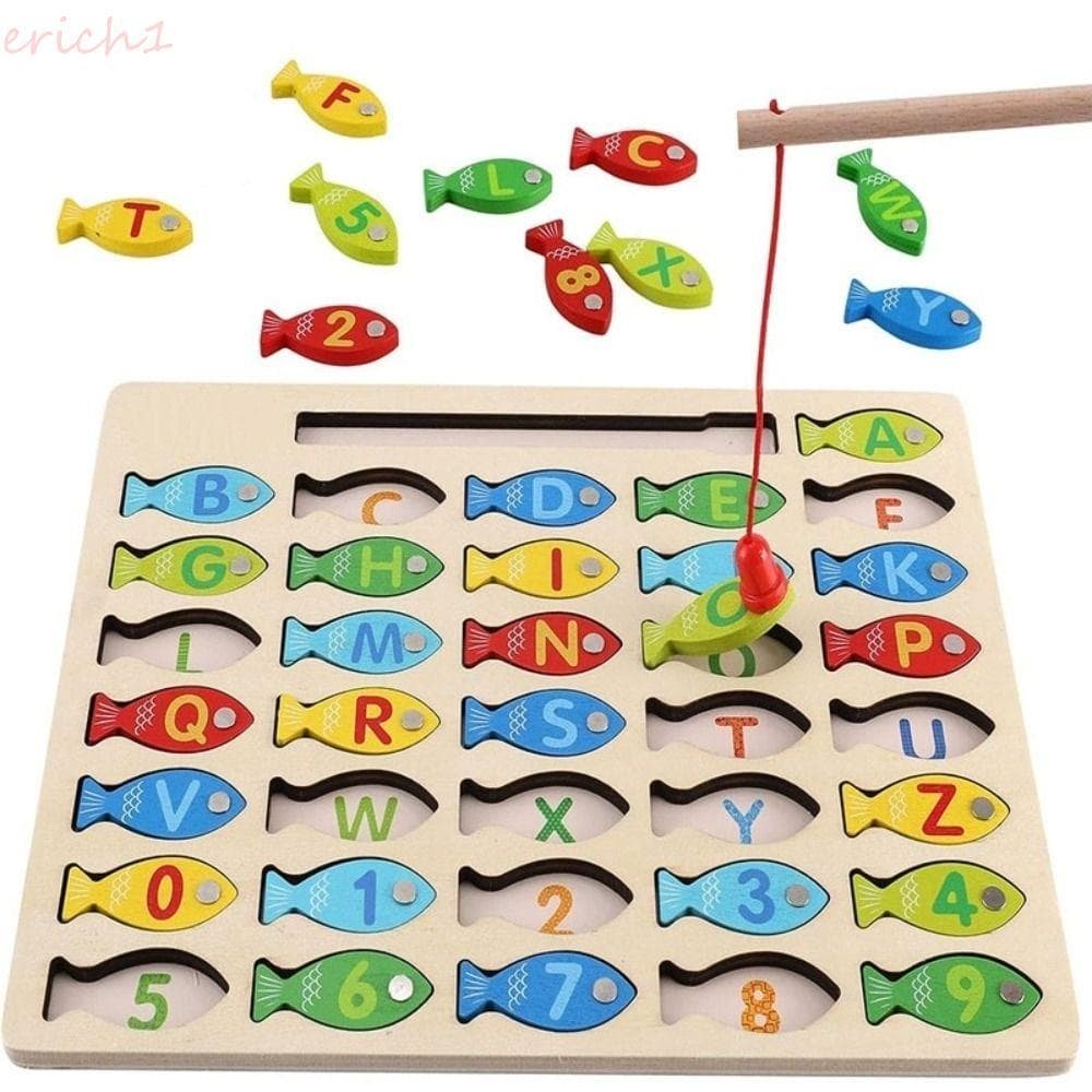 ERICH1 Quebra-Cabeça Com Número De Letra , Tabuleiro De , Brinquedos Educativos Infantis De Pesca , Brinquedo Colorido D