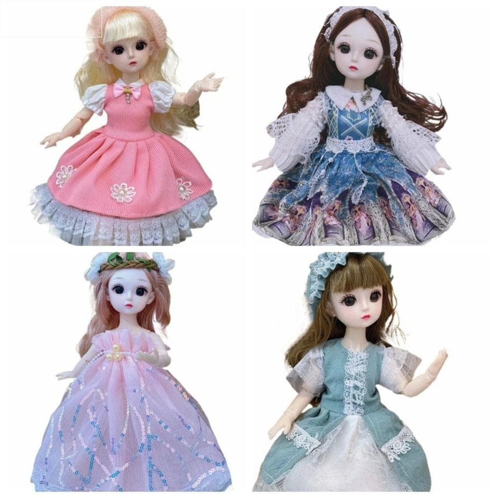  Girl Princess Doll , Com Roupas Boneca Humanóide Bonecas De 30 Cm , Vestido De Olhos Grandes Articulados BJD