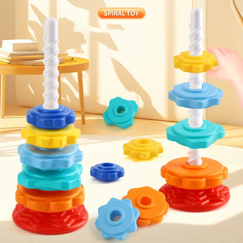 Brinquedos de empilhamento giratórios, brinquedos de empilhamento, brinquedos educativos