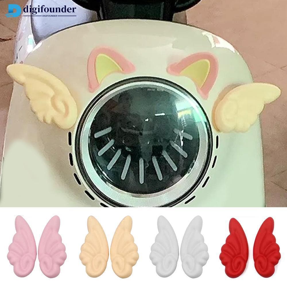 DIGIFOUNDER 2 Peças Decoração De Capacete De Motocicleta Asas Angulares Adesivo Para Moto Acessórios De Bicicleta M7V7