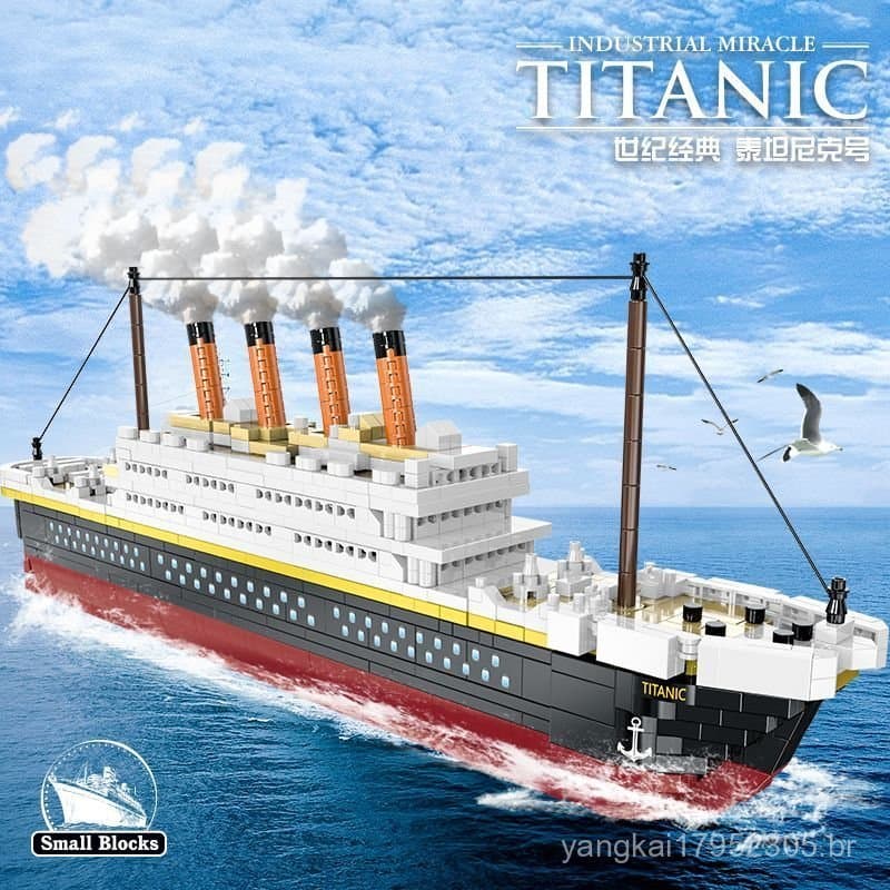 Blocos de Montar do Navio Titanic, Modelo de Navio de Cruzeiro de Luxo Gigante, Compatível com Lego, Brinquedo de Montar